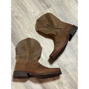 Ariat Mens 12EE Square Toe Western Cowboy Boots‎ Brown Leather